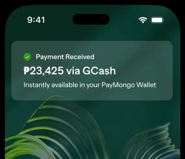 A green phone with a pay card on it