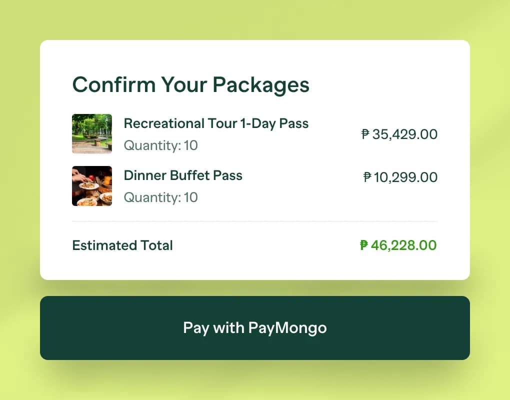 A screen shot of a pay with paymongo app