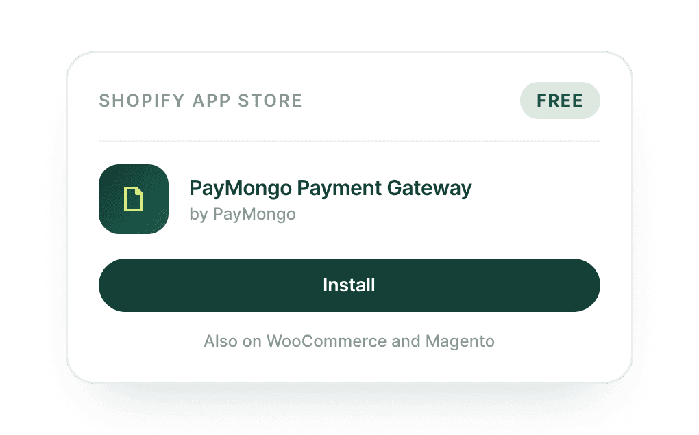 The PayMongo plugin listing in a platform marketplace