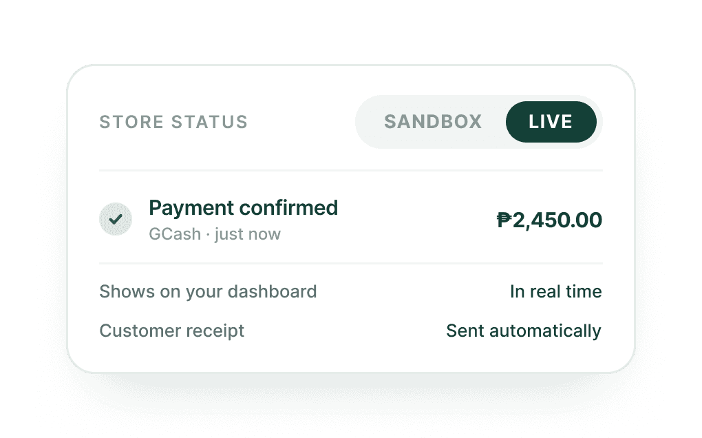 A live payment confirmed in real time on the PayMongo Dashboard